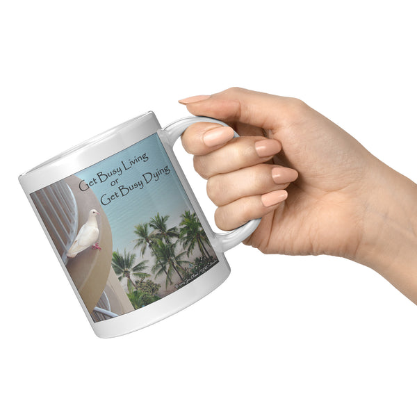 INSPIRATIONAL MUG - GET BUSY LIVING OR GET BUSY DYING SHAWSHANK REDEMPTION new