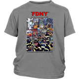 FDNY Painting by Yoko Komori Olson 2-SIDE YOUTH T-Shirt KEEP BACK 200 FEET