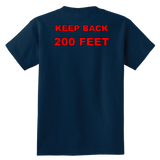 FDNY Painting by Yoko Komori Olson 2-SIDE YOUTH T-Shirt KEEP BACK 200 FEET