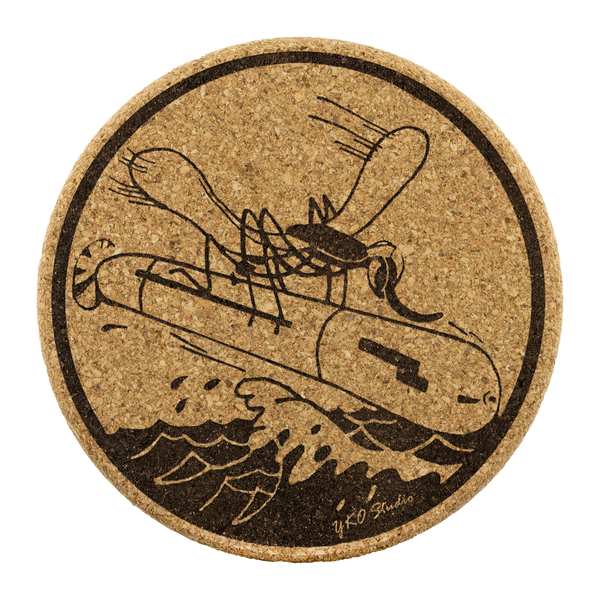 Disney PT Boat Mosquito Emblem Cork Drink Coasters (4 pcs)