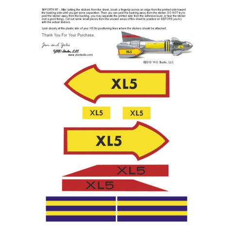 Museum Quality Reproduction Original MPC Fireball XL5 Sticker Set