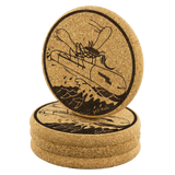 Disney PT Boat Mosquito Emblem Cork Drink Coasters (4 pcs)